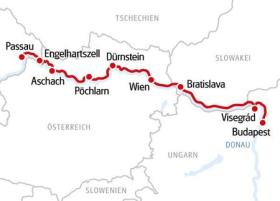 The Danube - by boat and bike - map