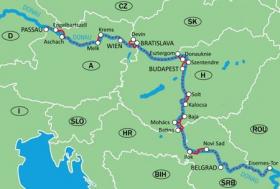 Da Passau alle Porte di Ferro - mappa