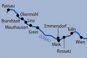 En barco y bicicleta de Passau a Viena - mapa